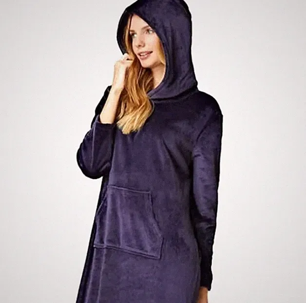 32 Degrees Heat Women's Cozy Plush Navy Sleep Lounger Size S/M