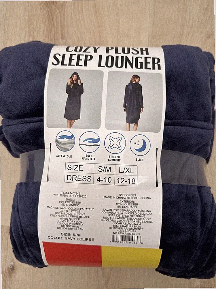 32 Degrees Heat Women's Cozy Plush Navy Sleep Lounger Size S/M Small Medium