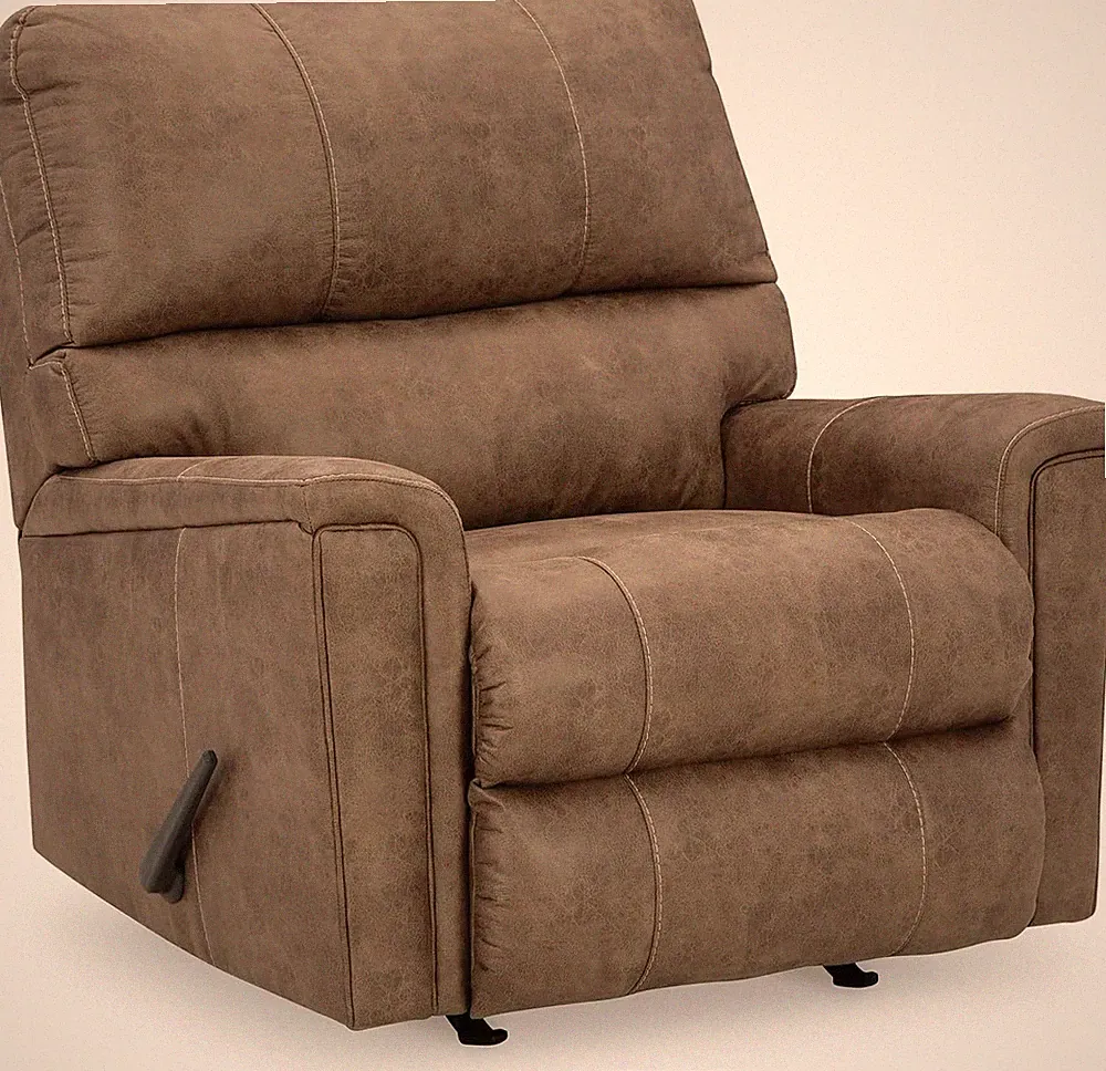 Ashley Navi Modern Dark Brown Recliner with Rocking Motion
