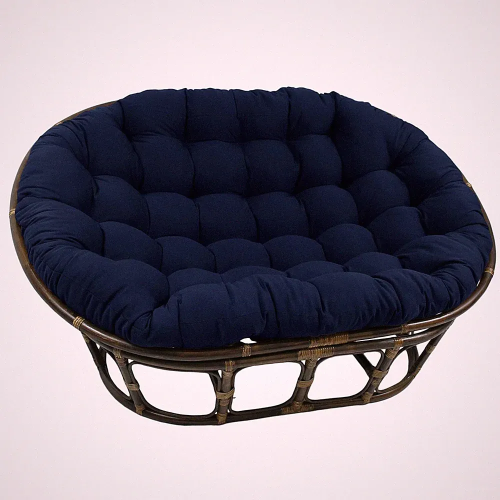 Blazing Needles Twill Double Papasan Cushion, 1 Count (Pack of 1), Navy