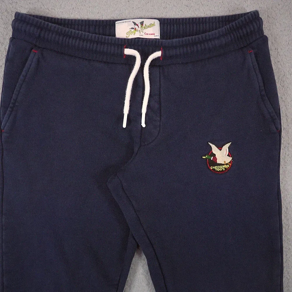 Chevignon Pants Mens Small Togs Unlimited Navy Fleece Jogger Drawstring Lounger