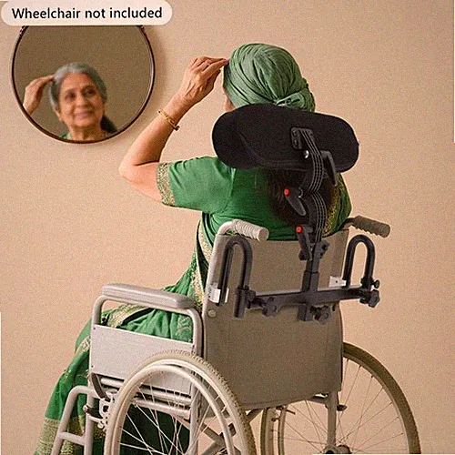 Comfortable Wheelchair Headrest Cushion for Neck Support - Adjustable Black