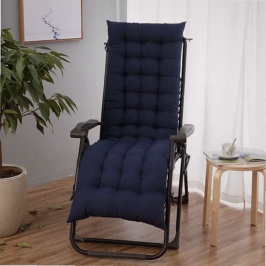 Garden Sun Lounger Pearl Cotton Cushions Pad Zero Gravity Recliner Chair Seat