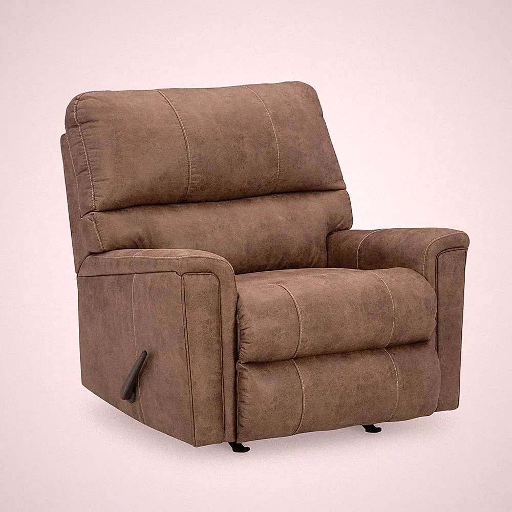 Navi Modern Recliner with Rocking Motion, Dark Brown