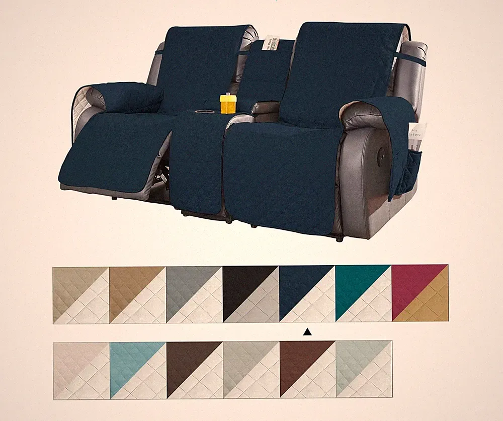 Recliner Sofa Covers Waterproof With Center Console Pocket Furniture Slipcover