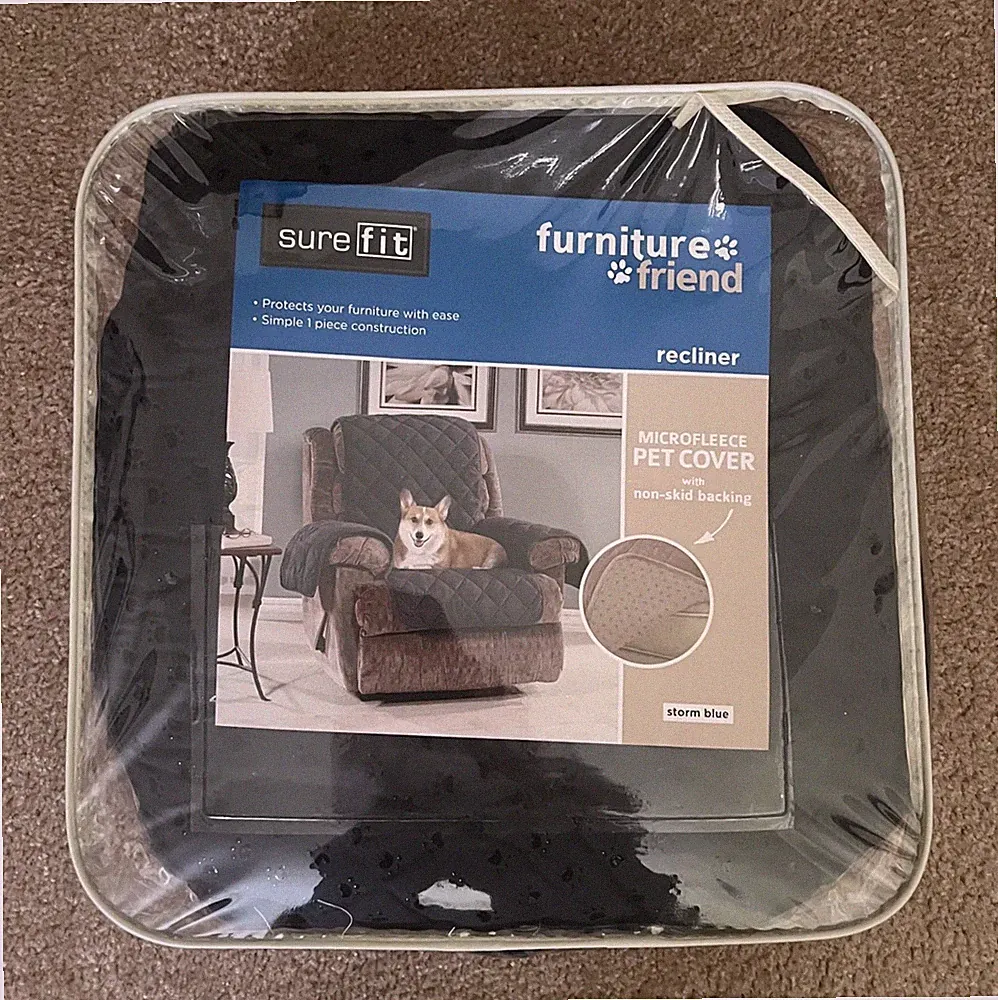 Sure Fit Furniture Friend Quilted Pet Cover Recliner Navy Blue